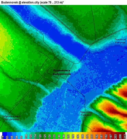 Zoom OUT 2x Budënnovsk, Russia elevation map