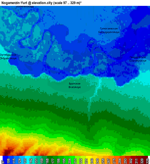 Zoom OUT 2x Nogamerzin-Yurt, Russia elevation map