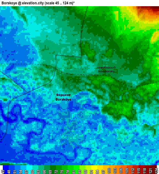 Zoom OUT 2x Borskoye, Russia elevation map