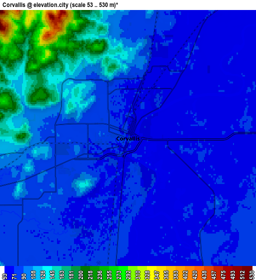 Zoom OUT 2x Corvallis, United States elevation map