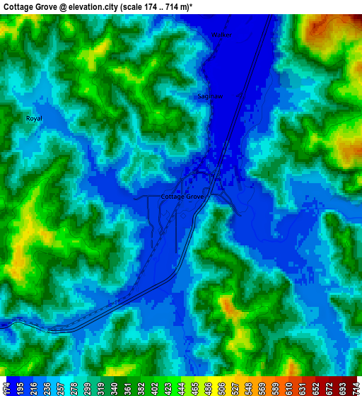 Zoom OUT 2x Cottage Grove, United States elevation map