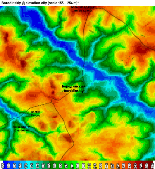 Zoom OUT 2x Borodinskiy, Russia elevation map