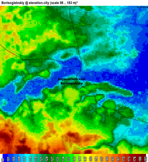 Zoom OUT 2x Borisoglebskiy, Russia elevation map