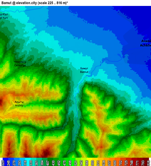 Zoom OUT 2x Bamut, Russia elevation map