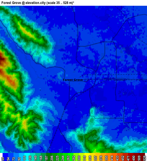 Zoom OUT 2x Forest Grove, United States elevation map