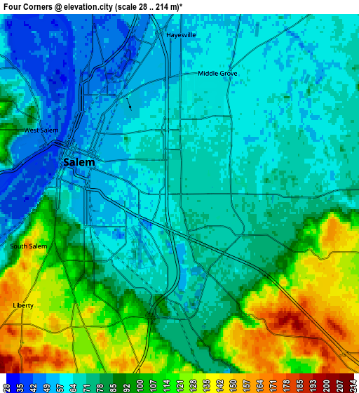 Zoom OUT 2x Four Corners, United States elevation map