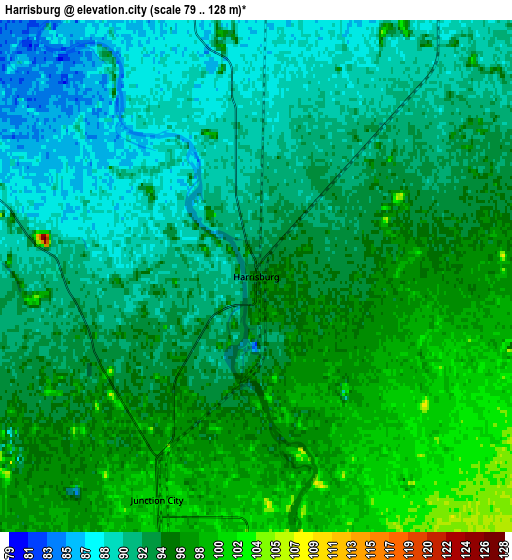 Zoom OUT 2x Harrisburg, United States elevation map