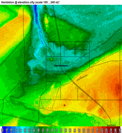 Zoom OUT 2x Hermiston, United States elevation map