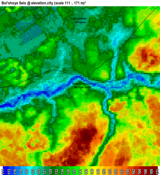 Zoom OUT 2x Bol’shoye Selo, Russia elevation map