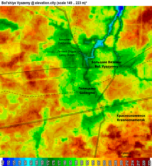 Zoom OUT 2x Bol'shiye Vyazëmy, Russia elevation map