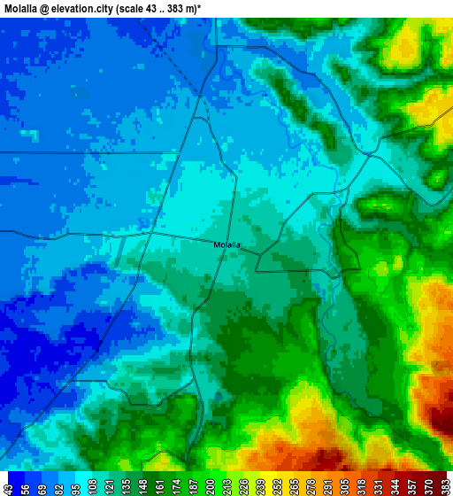 Zoom OUT 2x Molalla, United States elevation map