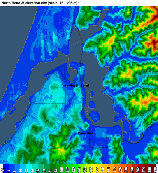 Zoom OUT 2x North Bend, United States elevation map