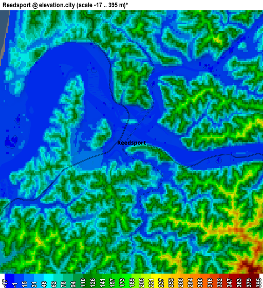 Zoom OUT 2x Reedsport, United States elevation map