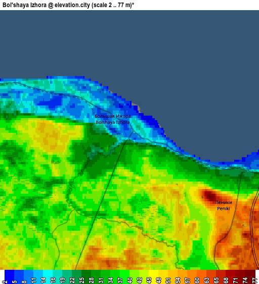 Zoom OUT 2x Bol’shaya Izhora, Russia elevation map