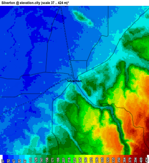 Zoom OUT 2x Silverton, United States elevation map