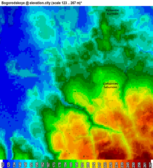 Zoom OUT 2x Bogorodskoye, Russia elevation map