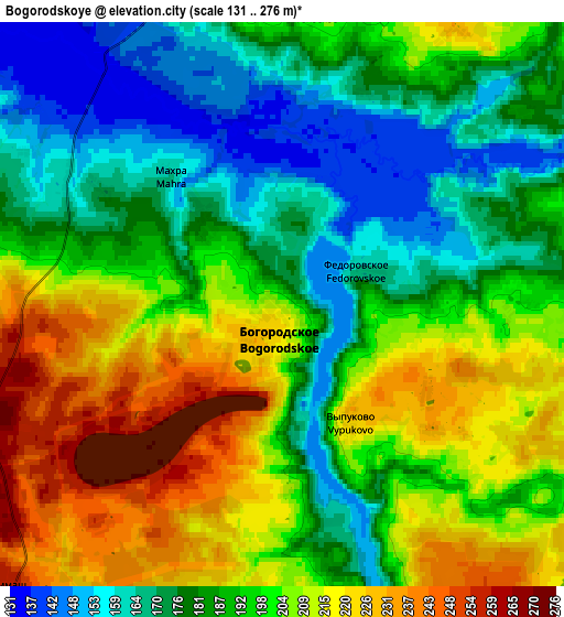 Zoom OUT 2x Bogorodskoye, Russia elevation map