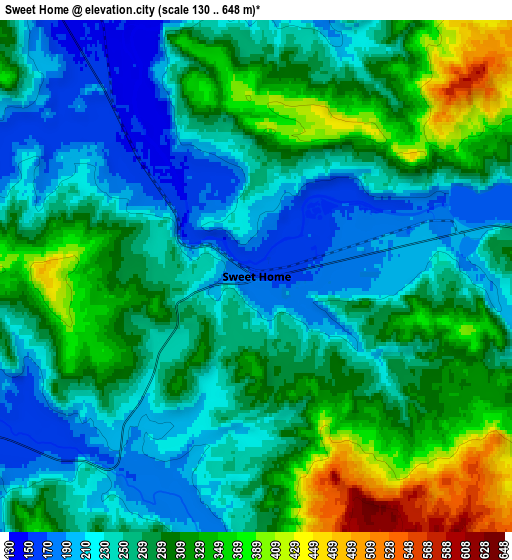 Zoom OUT 2x Sweet Home, United States elevation map