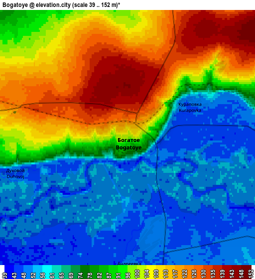 Zoom OUT 2x Bogatoye, Russia elevation map