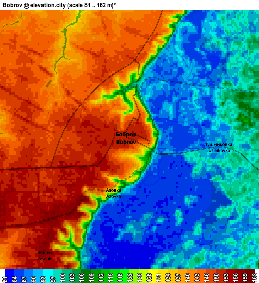 Zoom OUT 2x Bobrov, Russia elevation map