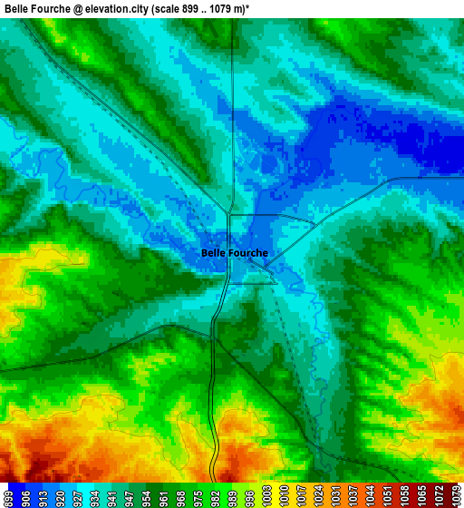 Zoom OUT 2x Belle Fourche, United States elevation map