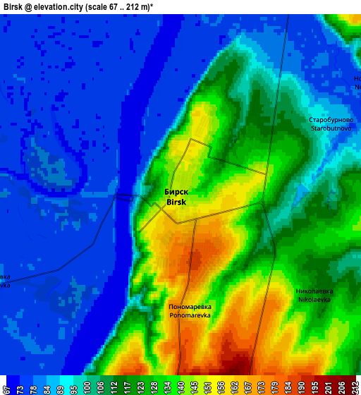 Zoom OUT 2x Birsk, Russia elevation map