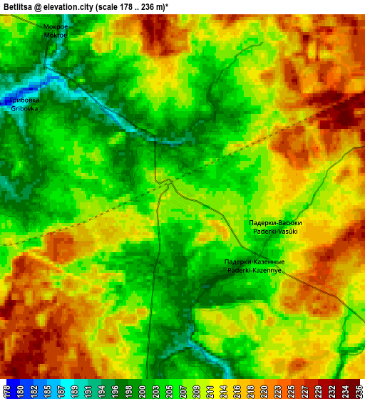 Zoom OUT 2x Betlitsa, Russia elevation map