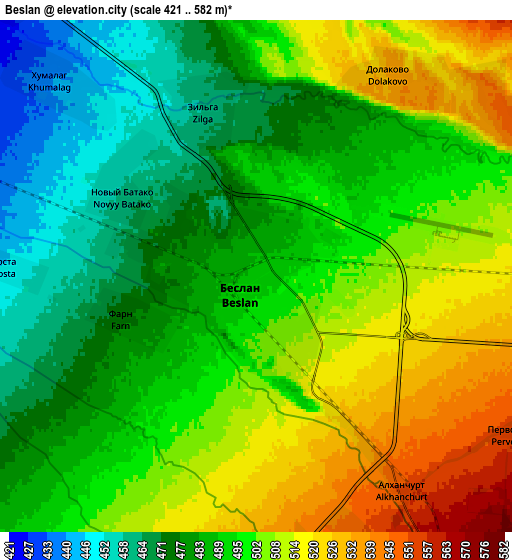 Zoom OUT 2x Beslan, Russia elevation map