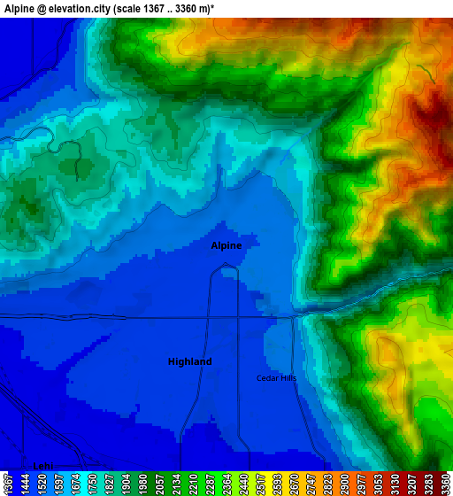 Zoom OUT 2x Alpine, United States elevation map