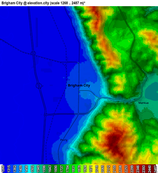 Zoom OUT 2x Brigham City, United States elevation map