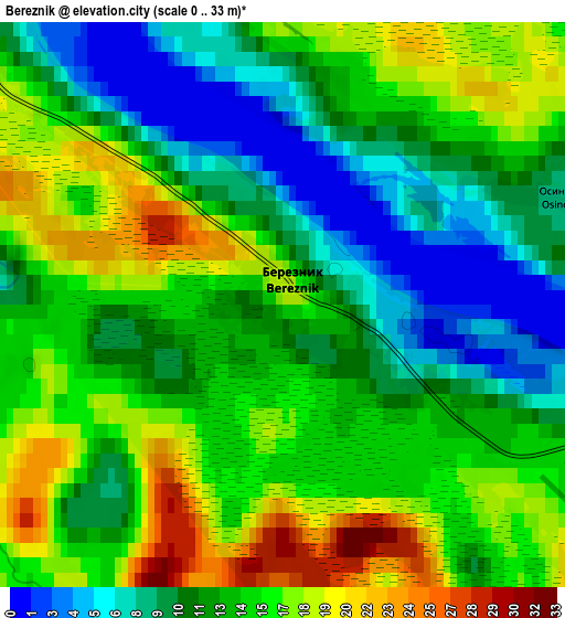 Zoom OUT 2x Berëznik, Russia elevation map