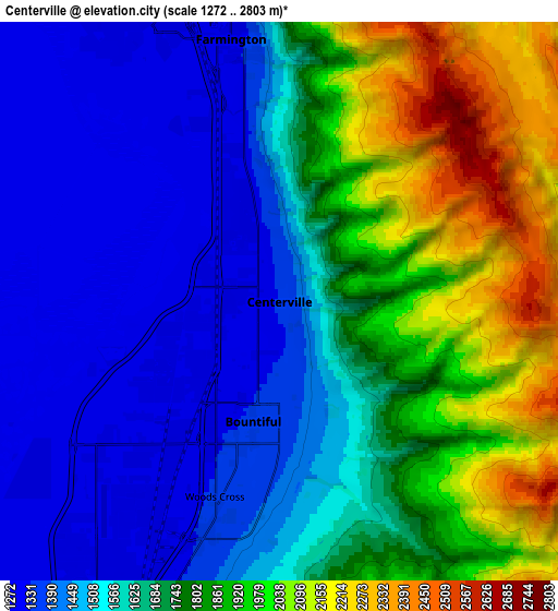 Zoom OUT 2x Centerville, United States elevation map