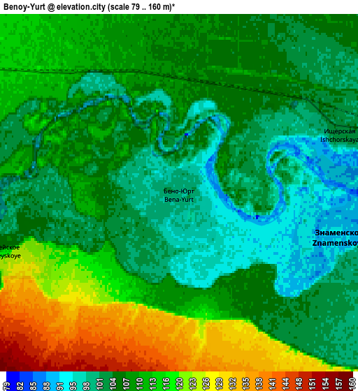 Zoom OUT 2x Benoy-Yurt, Russia elevation map