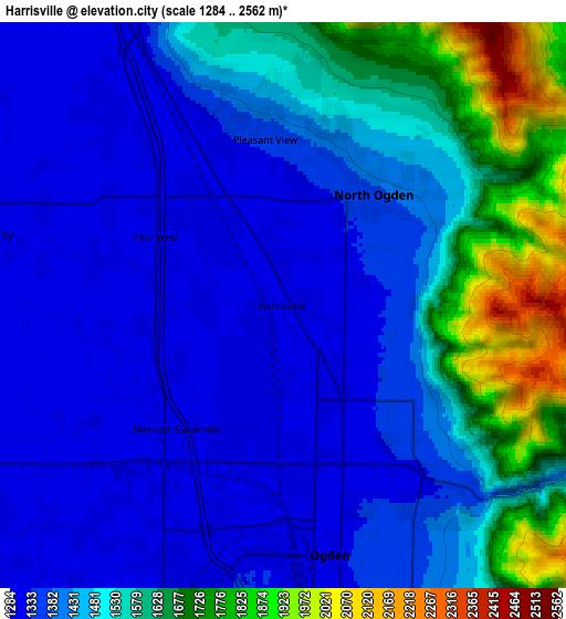 Zoom OUT 2x Harrisville, United States elevation map