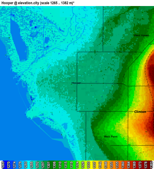 Zoom OUT 2x Hooper, United States elevation map