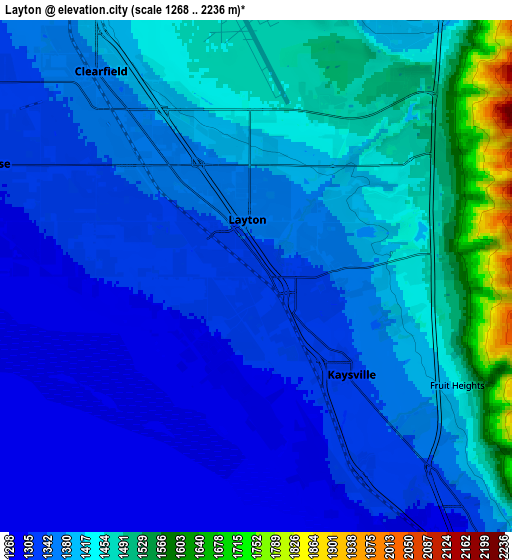 Zoom OUT 2x Layton, United States elevation map