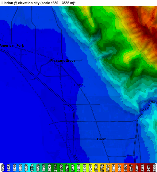 Zoom OUT 2x Lindon, United States elevation map