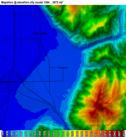 Zoom OUT 2x Mapleton, United States elevation map