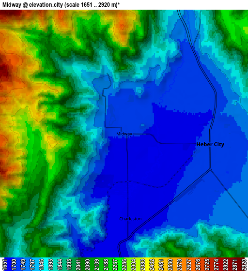 Zoom OUT 2x Midway, United States elevation map