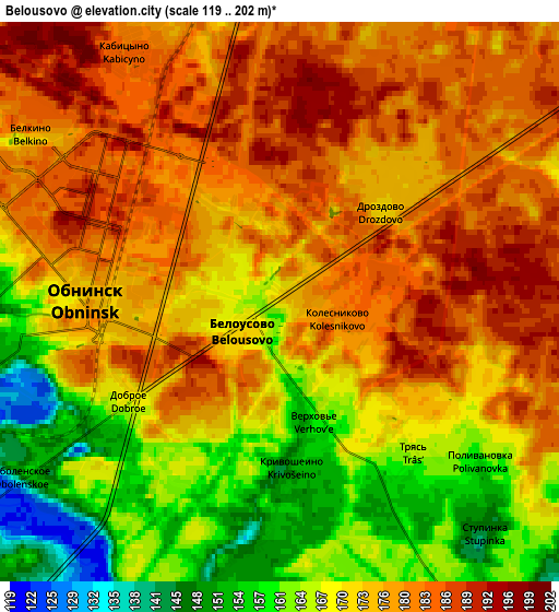 Zoom OUT 2x Belousovo, Russia elevation map