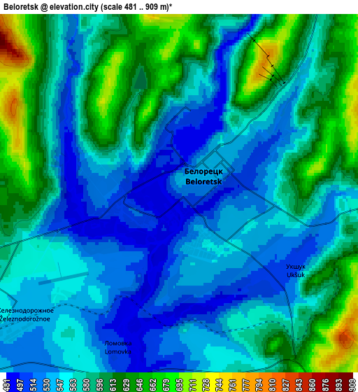 Zoom OUT 2x Beloretsk, Russia elevation map