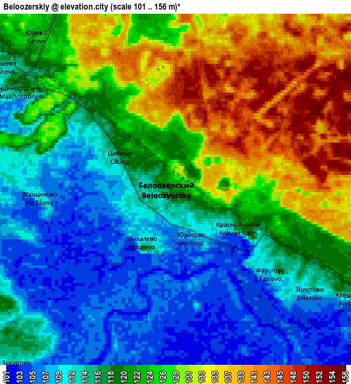 Zoom OUT 2x Beloozërskiy, Russia elevation map