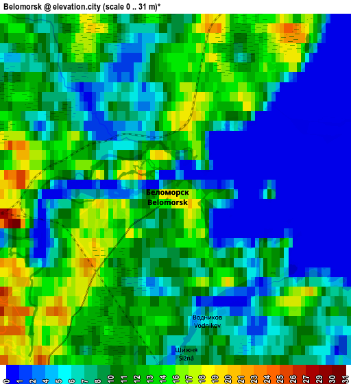 Zoom OUT 2x Belomorsk, Russia elevation map