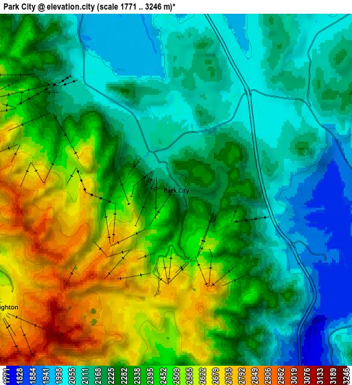 Zoom OUT 2x Park City, United States elevation map