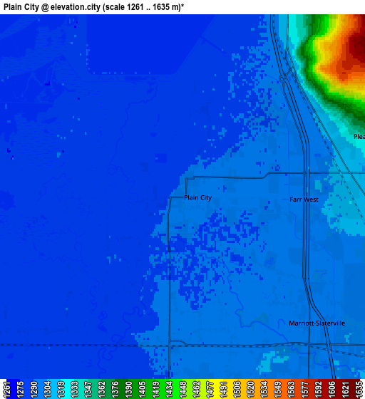 Zoom OUT 2x Plain City, United States elevation map