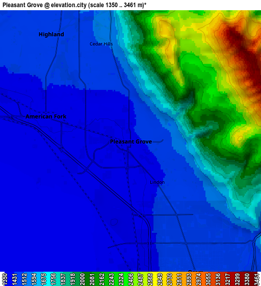 Zoom OUT 2x Pleasant Grove, United States elevation map