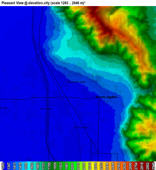 Zoom OUT 2x Pleasant View, United States elevation map