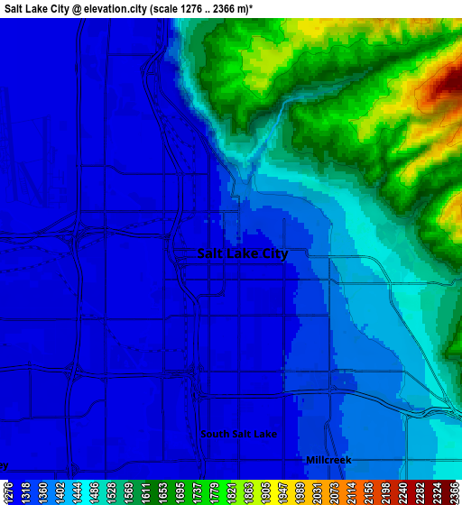 Zoom OUT 2x Salt Lake City, United States elevation map