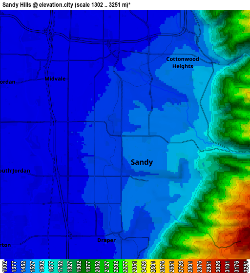 Zoom OUT 2x Sandy Hills, United States elevation map