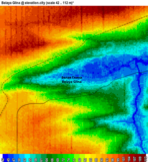 Zoom OUT 2x Belaya Glina, Russia elevation map